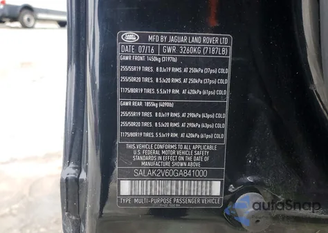 2016 Land Rover Lr4 Hse Luxury z USA, uszkodzony, nr VIN SALAK2V60GA841000